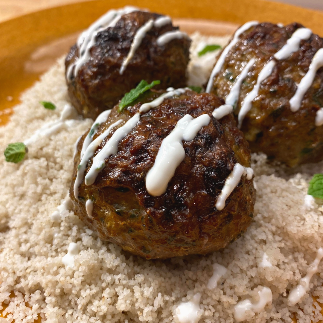 Goat Cheese Stuffed Lamb Meatballs