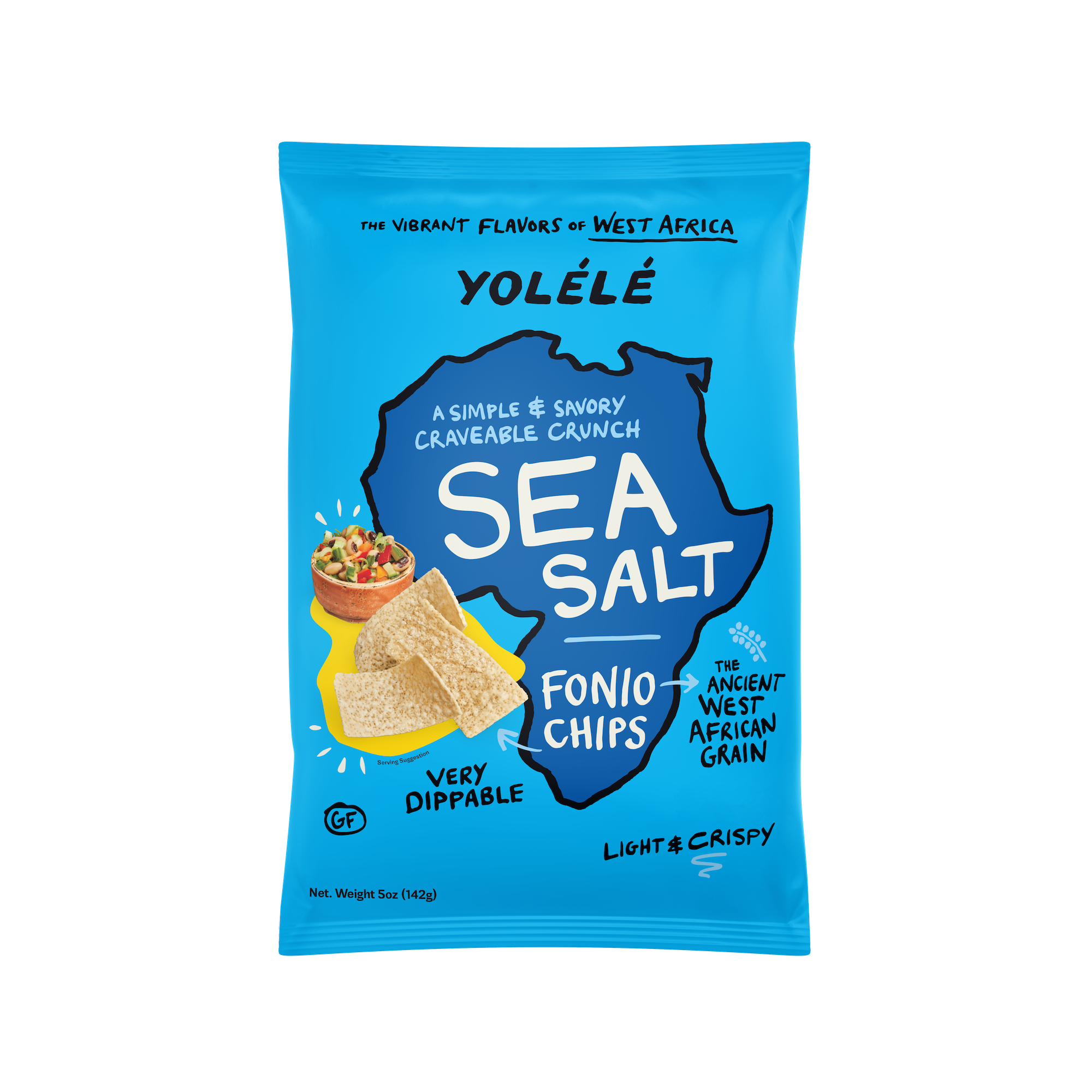 Yolélé Sea Salt Fonio Chips - Large (4 x 5oz)