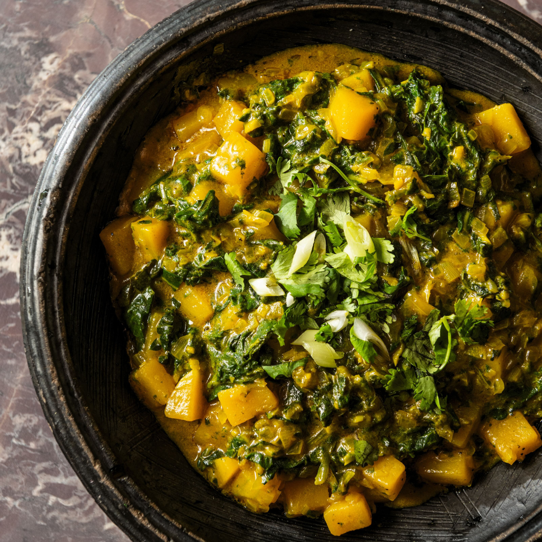 Coconut Collard Greens with Butternut Squash