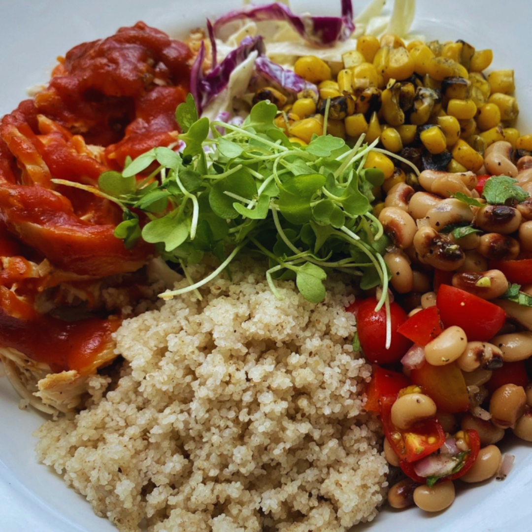 Easy BBQ Chicken Fonio Bowl