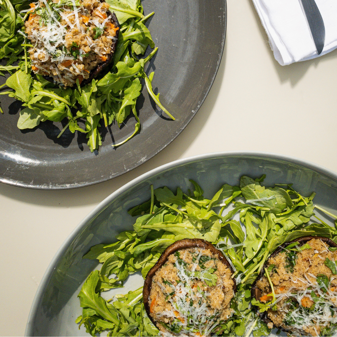 Cheesy Afro-Funk Stuffed Mushrooms