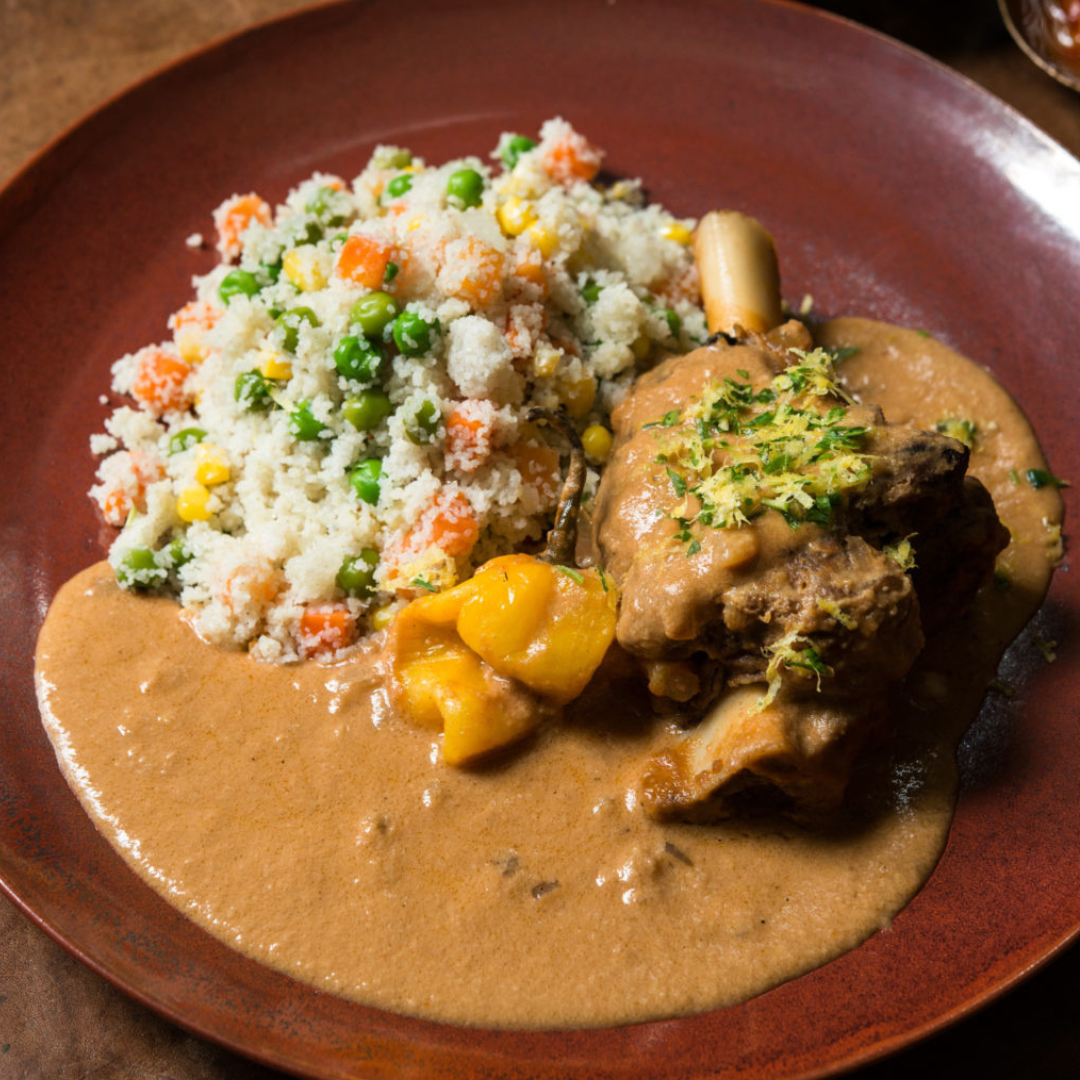 Lamb Shank Mafé with Rof Gremolata