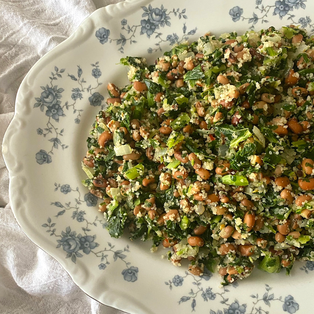 New Year’s Fonio Peas & Greens