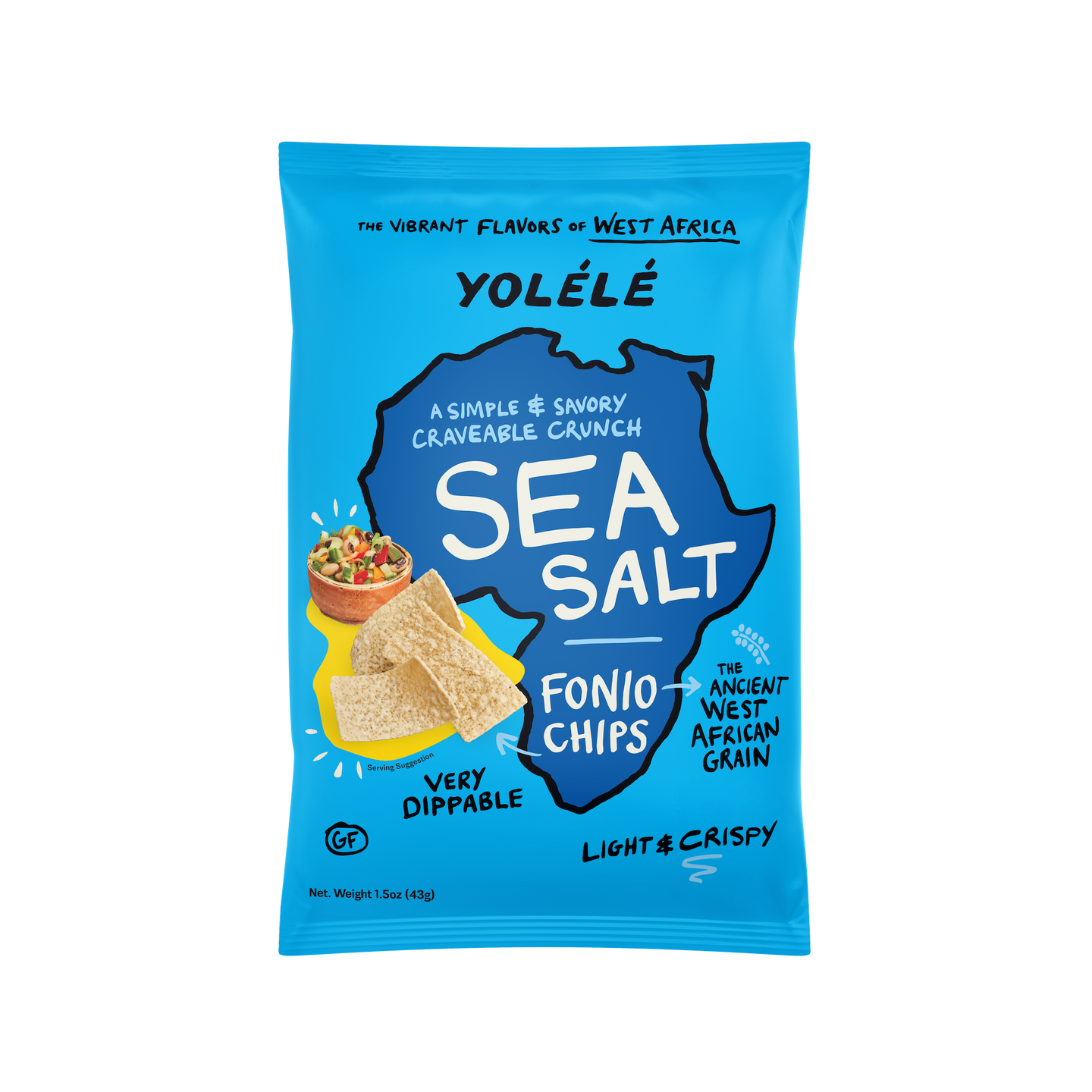 Sea Salt Fonio Chips 1.5oz, 12-pack